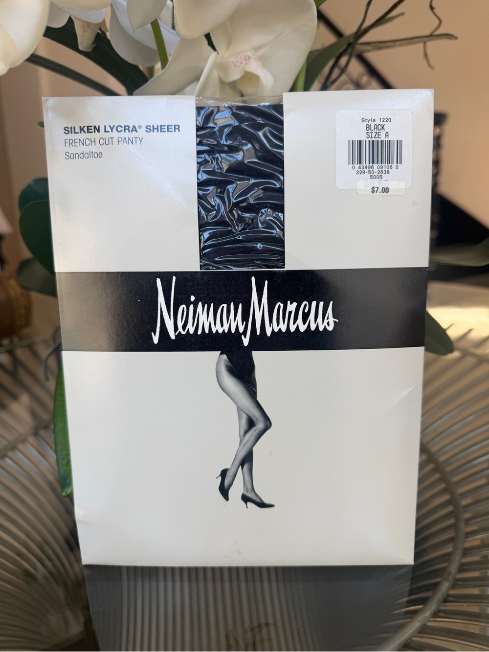 Neiman Marcus Silken Lycra Sheer French Cut Panty - Black Size A